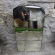 Beveled mirror 68x38 wood bottom
