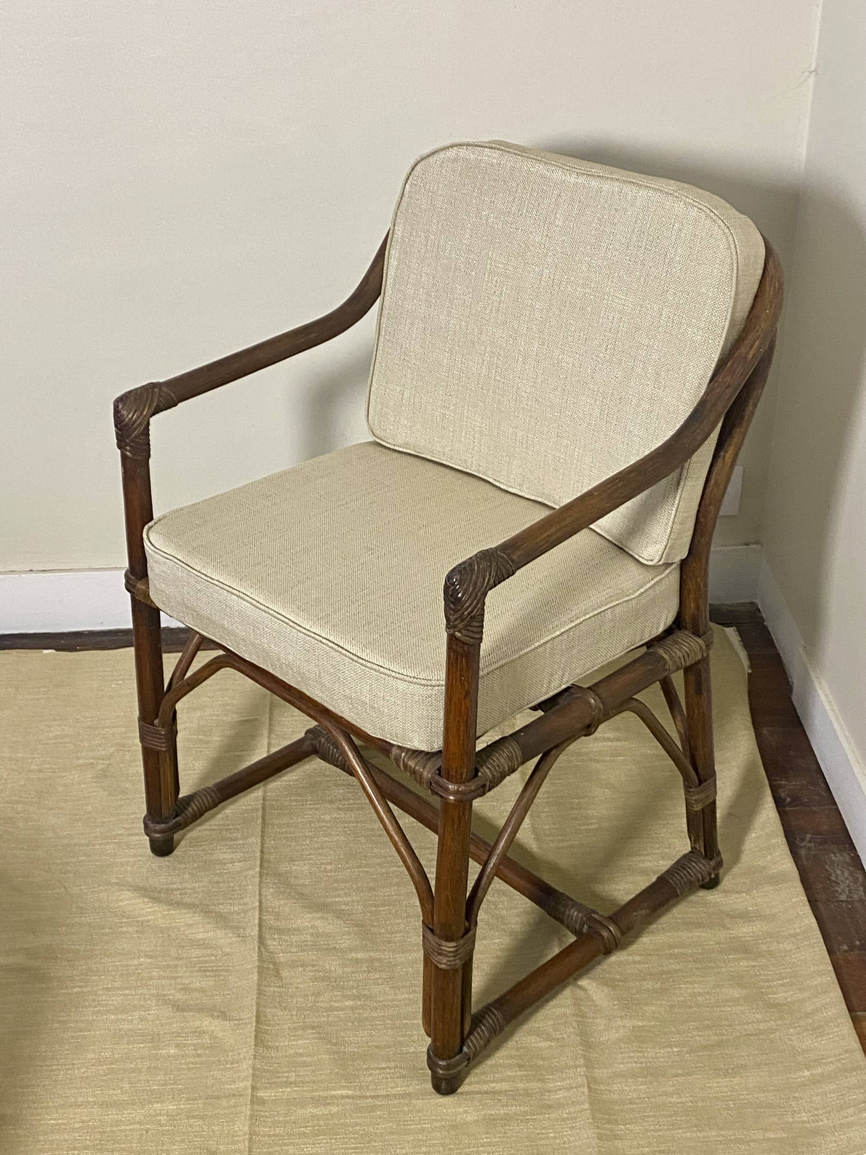 Fauteuil en rotin et osier Année 1970
