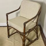 Rattan and wicker armchair, 1970s