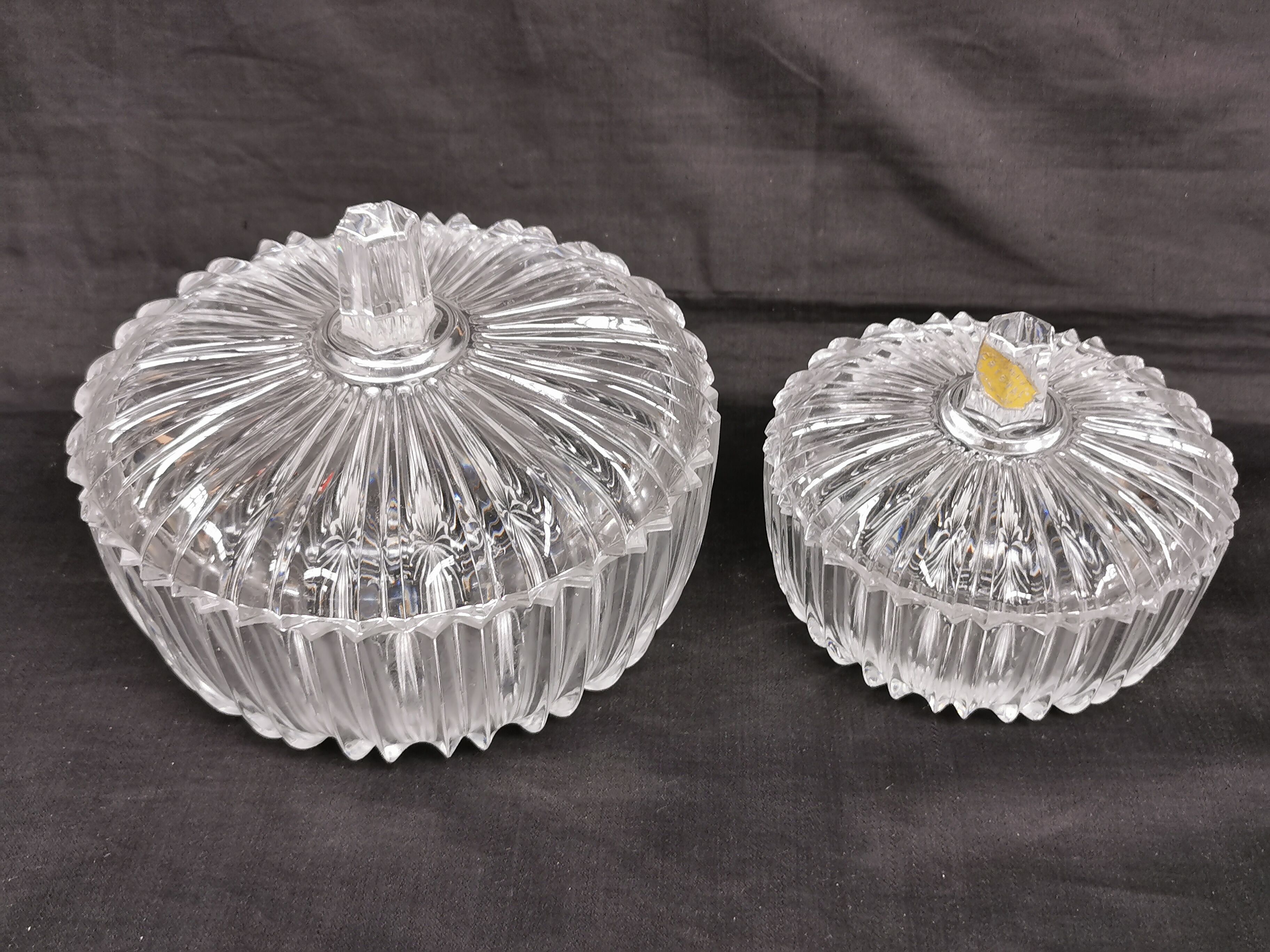 lot of 2 boxes, vintage CRYSTAL candy boxes