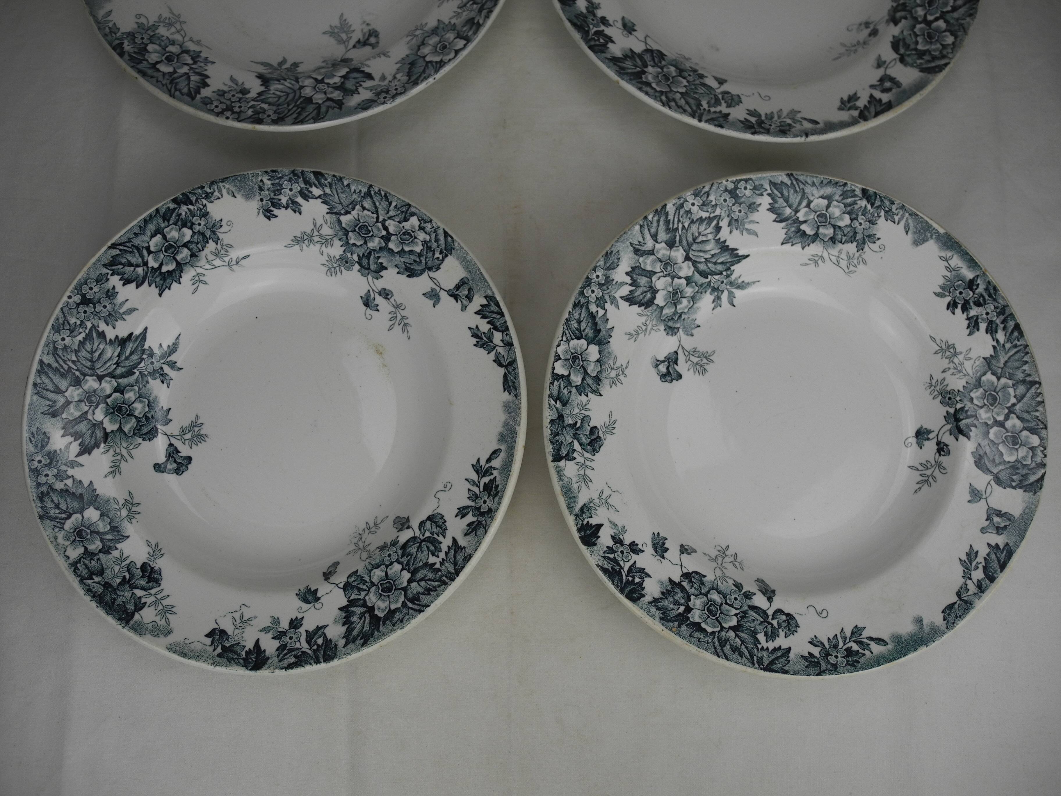 4 Moulin Loups Marie Louise french soup plates
