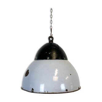 Vintage Grey Enamelled Hanging Lamp