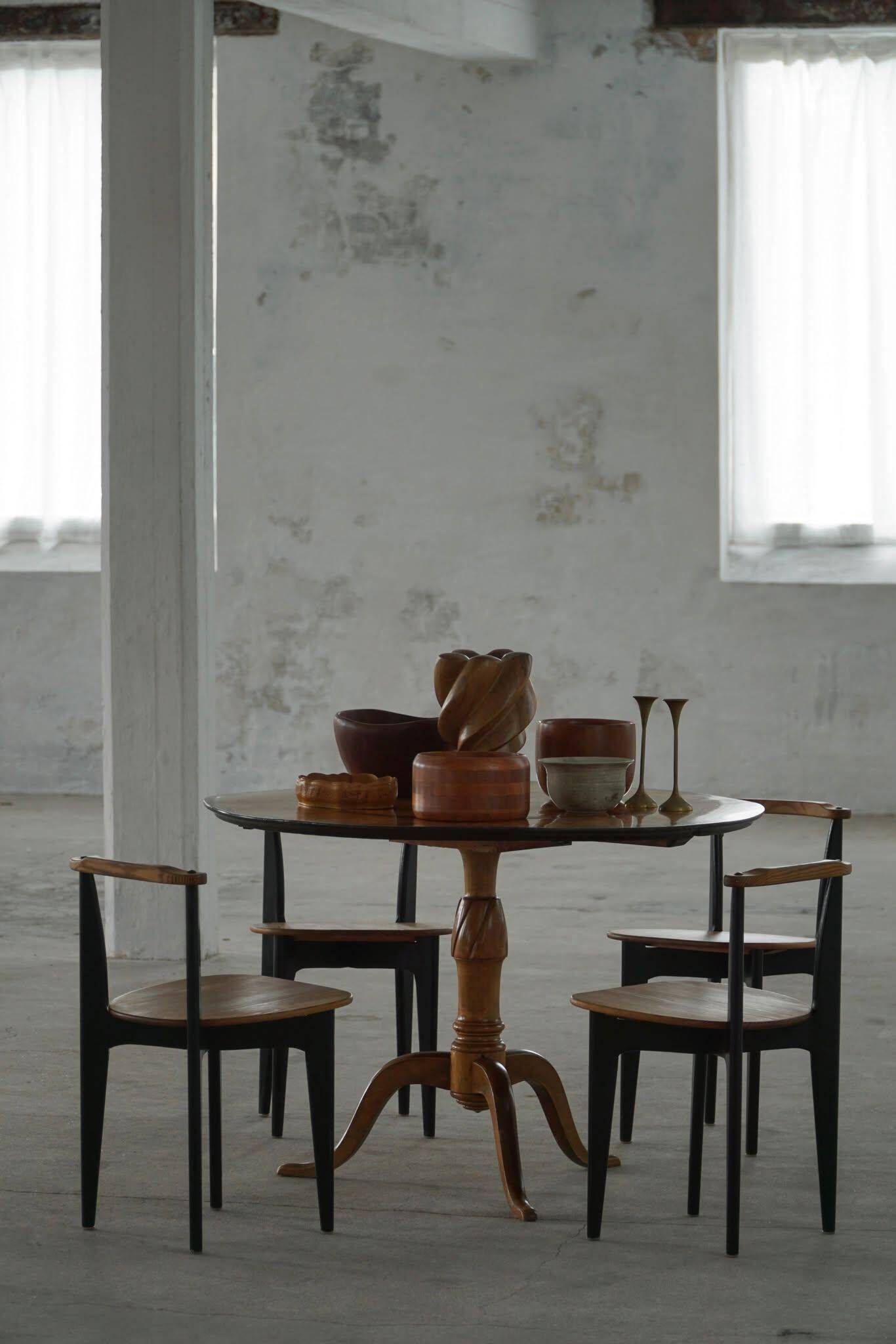 Set of 4 'Thema' chairs in pine by Yngve Ekström, Swedese, Modern Swedish, 1954