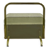 Magazine holder in brass and glass