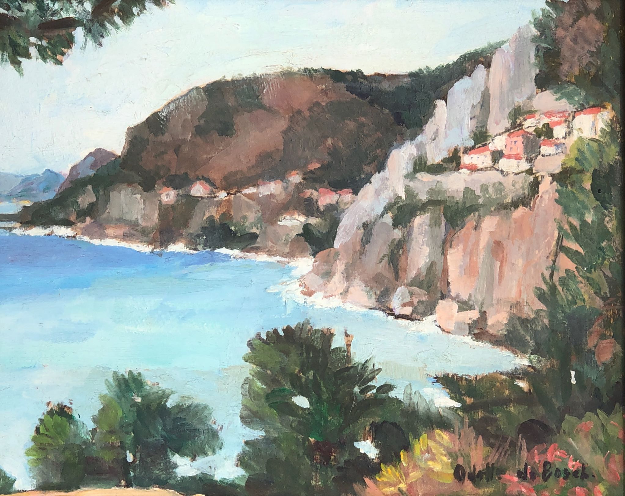 Côte d'Azur by Odette de Bosch , 2 paintings.