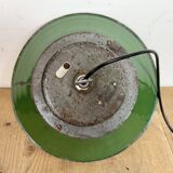 Green Enamel and Cast Iron Industrial Pendant Light, 1960s