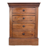 Small workshop cabinet with four drawers, mahogany finish and lined interiors.