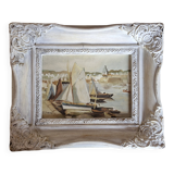 Peinture marine cadre bois