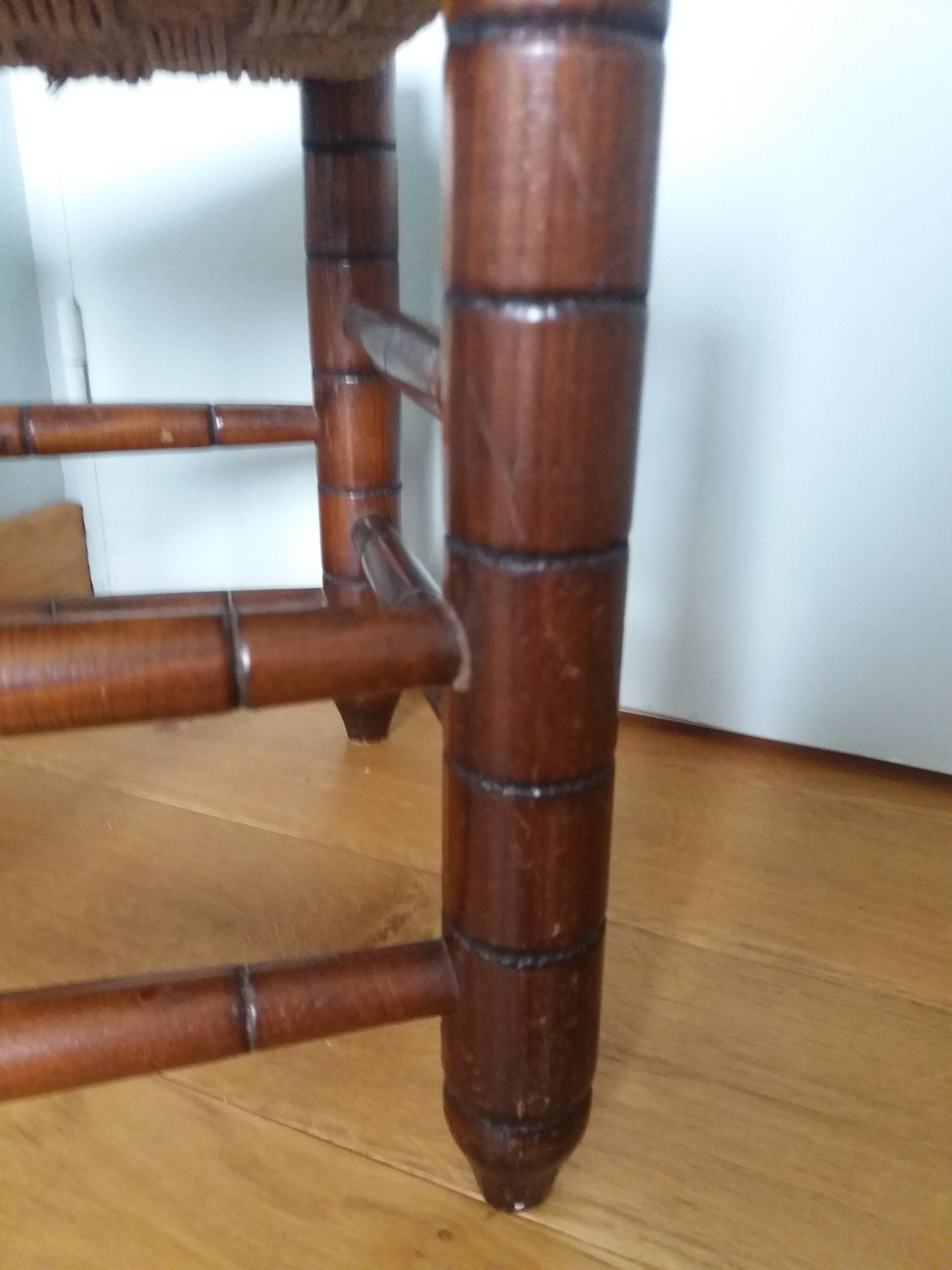 Wooden and rope stool