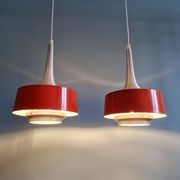Paire de suspensions scandinaves en aluminium brossé, années 60
