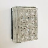 Rectangular embossed glass wall lamp from Limburg, Germany 1970