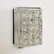 Rectangular embossed glass wall lamp from Limburg, Germany 1970