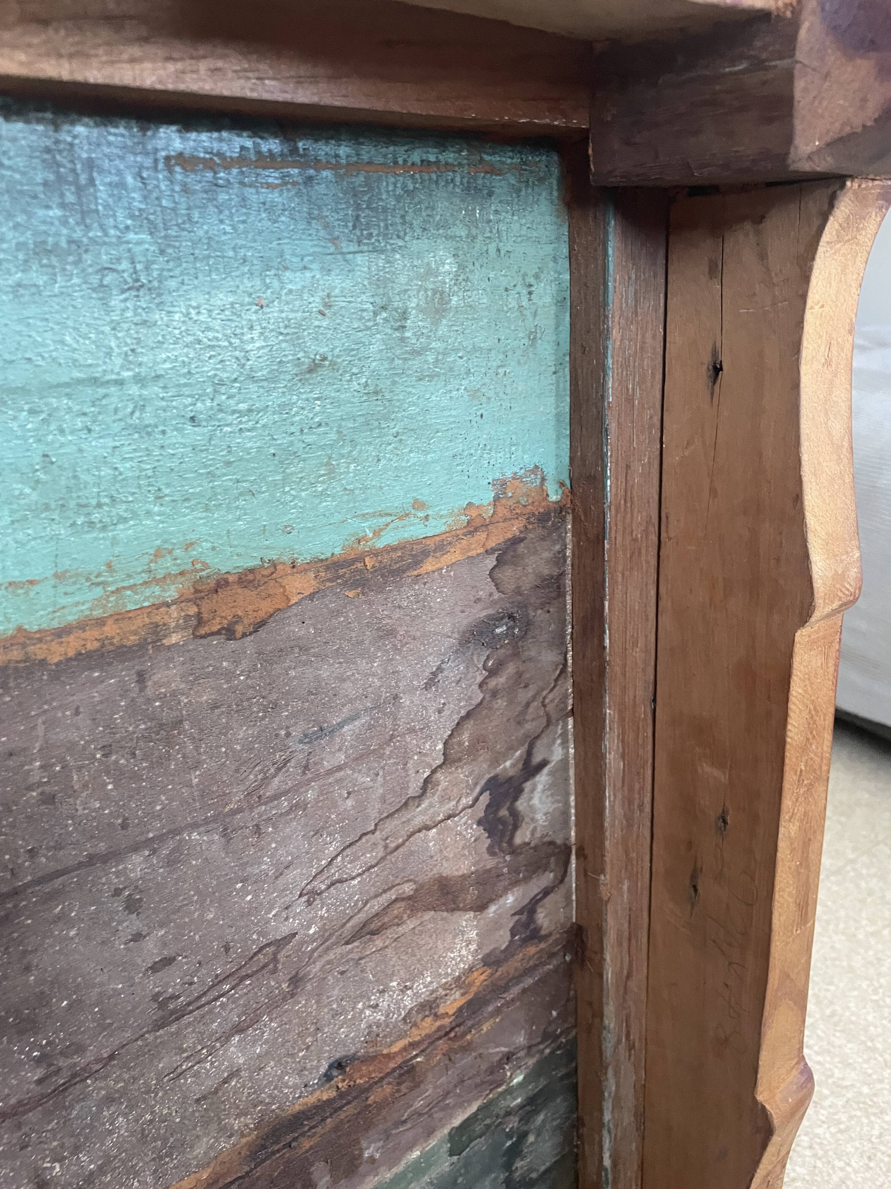Ancient Chinese kang table – solid elm, horse hoof legs