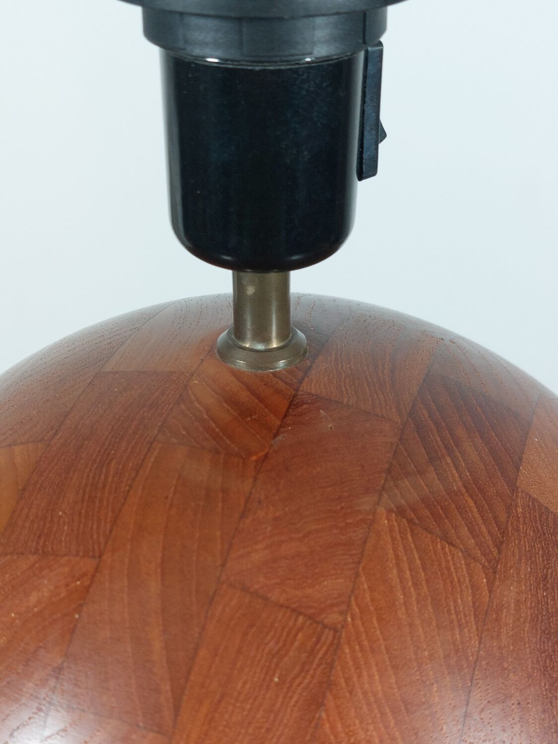 Pair of vintage mid century teak table lamps Kirk Copenhagen