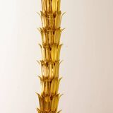 Exquisite Italian Golden Palm Tree Floor Lamp with 3 Sparkling Branches 70s