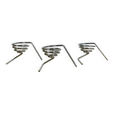 3 vintage stainless steel spring egg cups