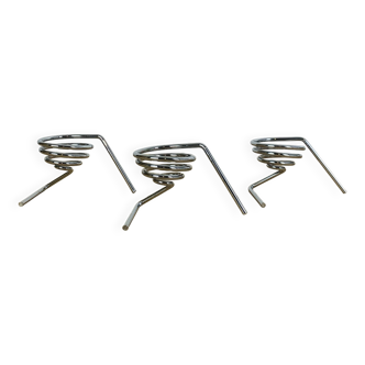 3 coquetiers ressort inox vintage