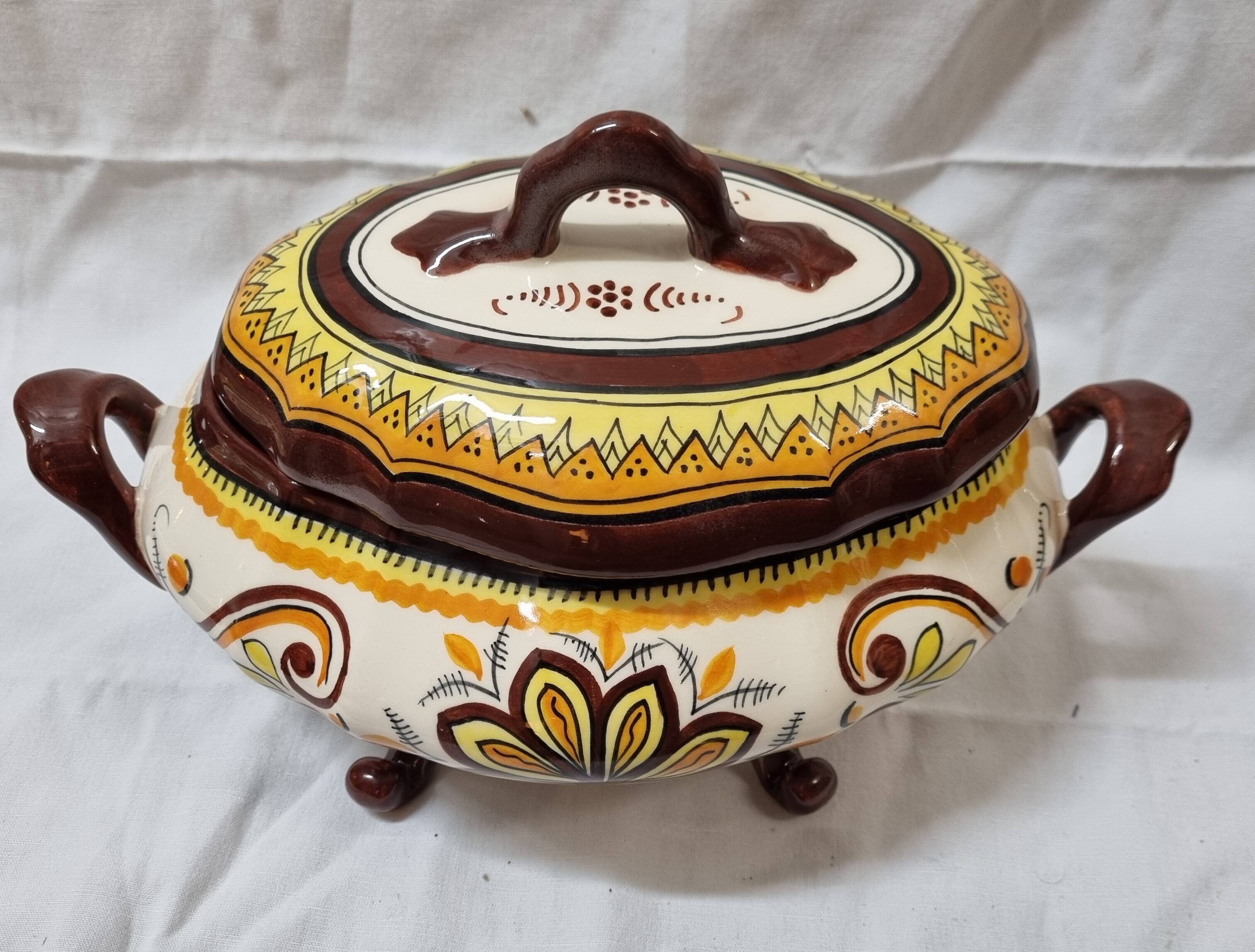 HB Henriot earthenware soup tureen, Quimper Brittany
