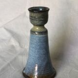 Blue & beige ceramic candle holder
