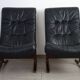 Pair of leather Siesta armchairs by Ingmar Relling for Westnofa, 1970s