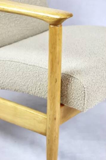 Beige tulle armchair, 1970s (gfm-142)