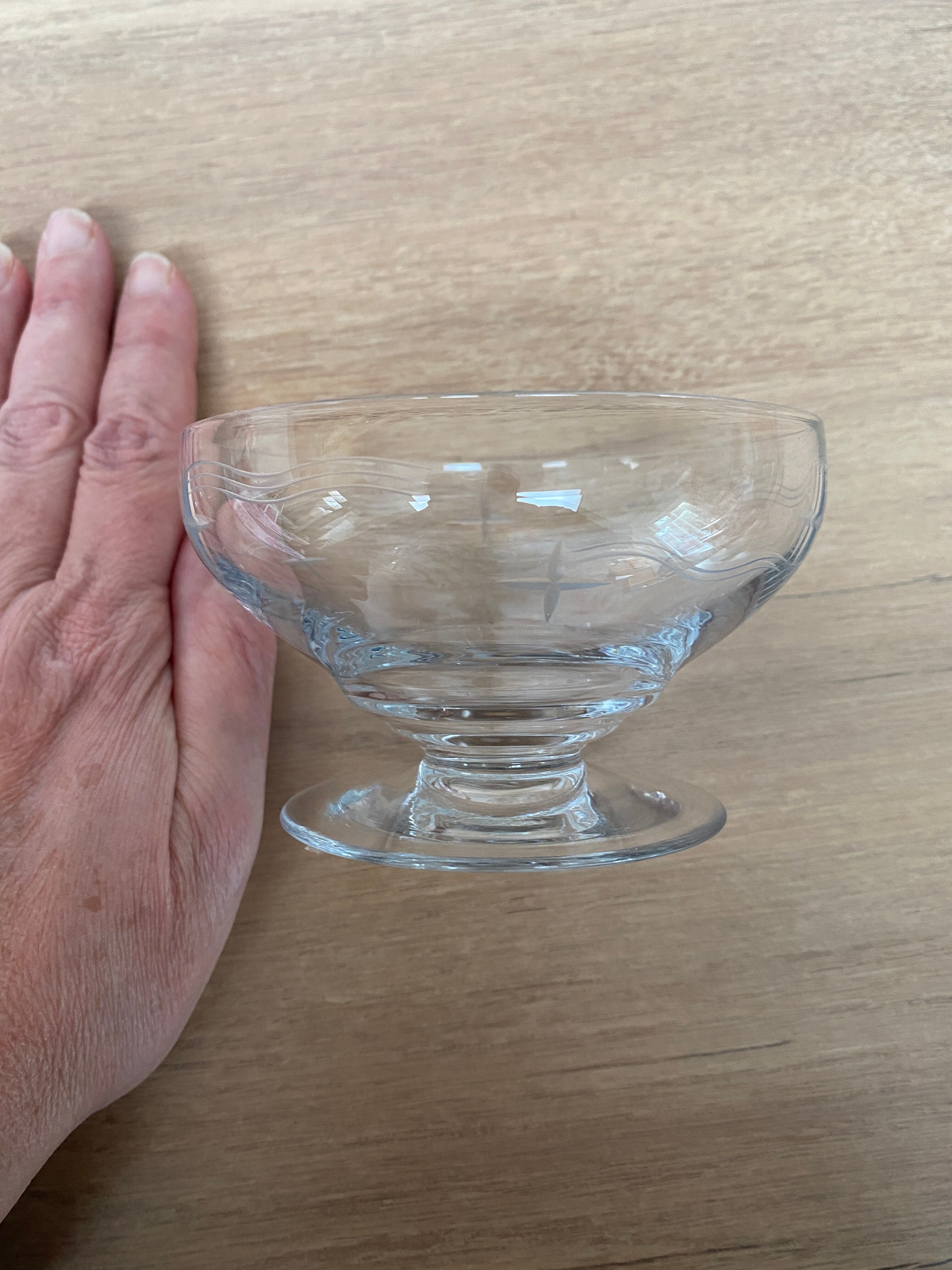 Set of 4 cut glass cups