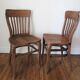 Two chairs solid oak patinated early twentieth century