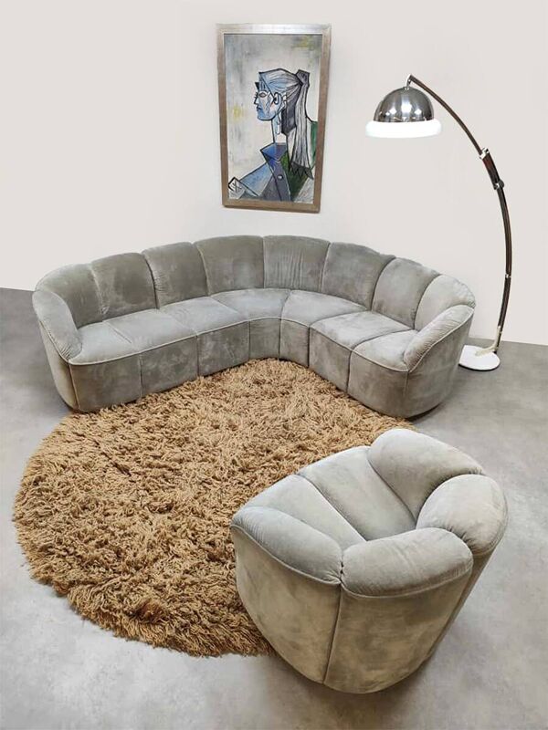 Fauteuil et canapé modulaire vintage arrondi Piccolino Walter Knoll