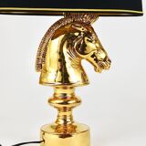 Sculptural Hollywood Regency table lamp in the shape of a horse from the 1970s.