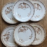 Flat plates, ironstone, poppies
