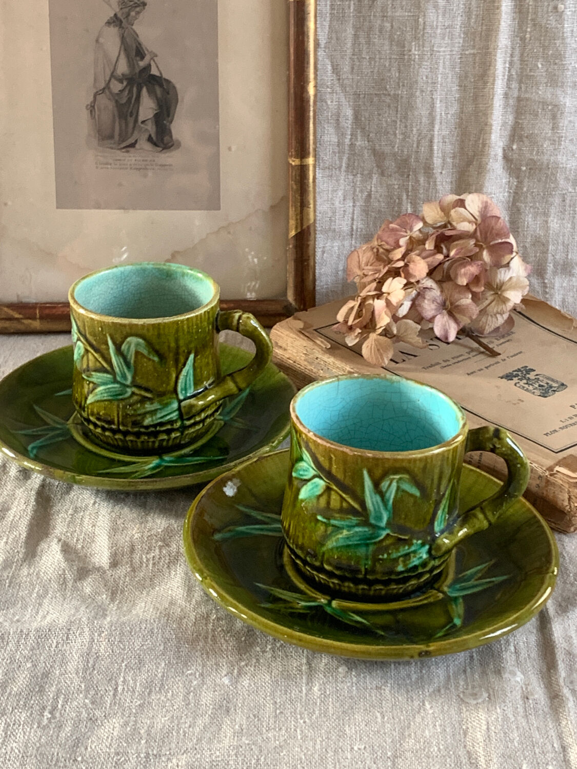 2 bamboo-decorated slushie cups