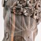 Buste en bois de femme à coiffe florale travail sculptural des années 60-70
