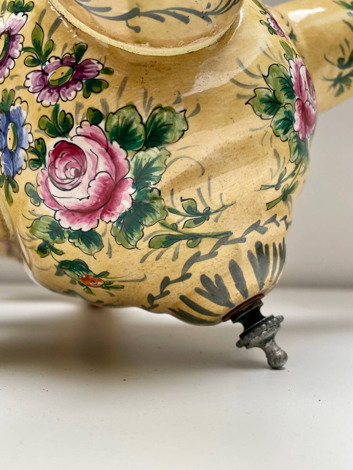 Chandelier with 4 lights in Saint-Aignan earthenware, circa 1940