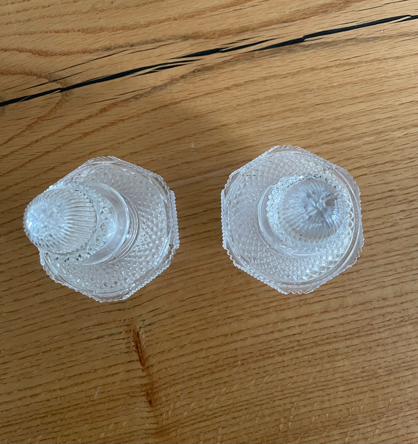 Pair of 19th-century Saint Louis perfume bottles