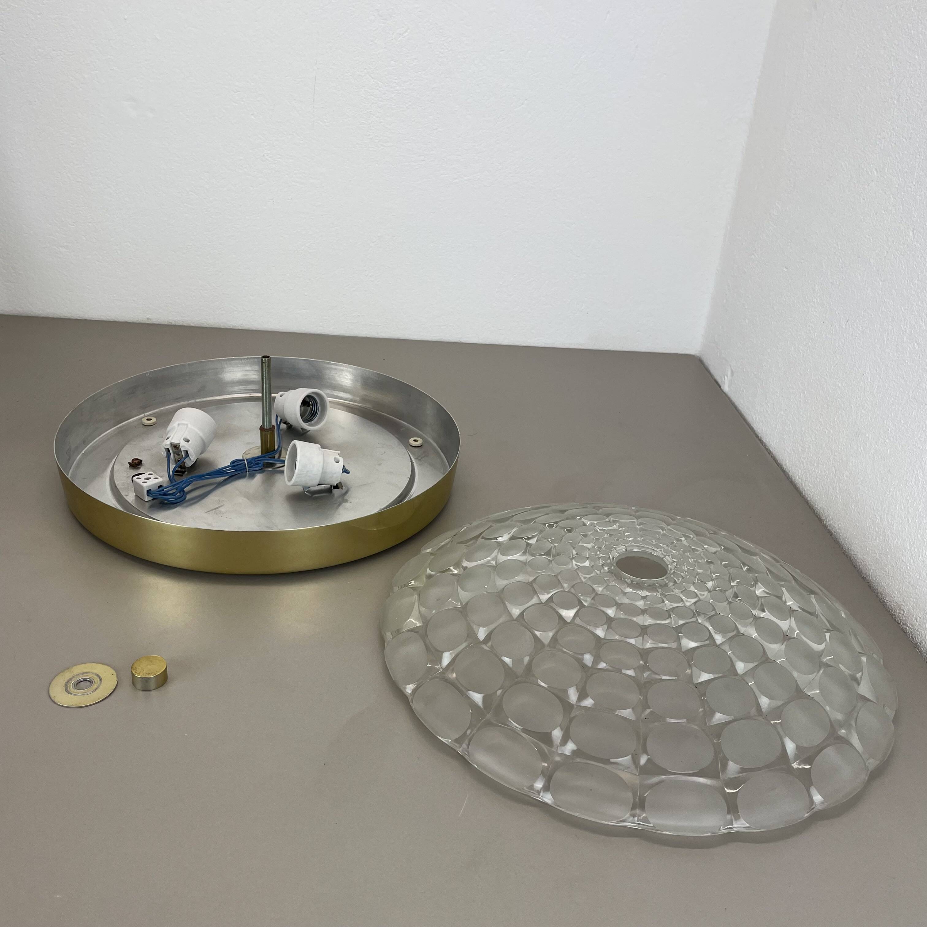 Glass flushmount wall light  peill and putzler lights attrib., germany, 1970s