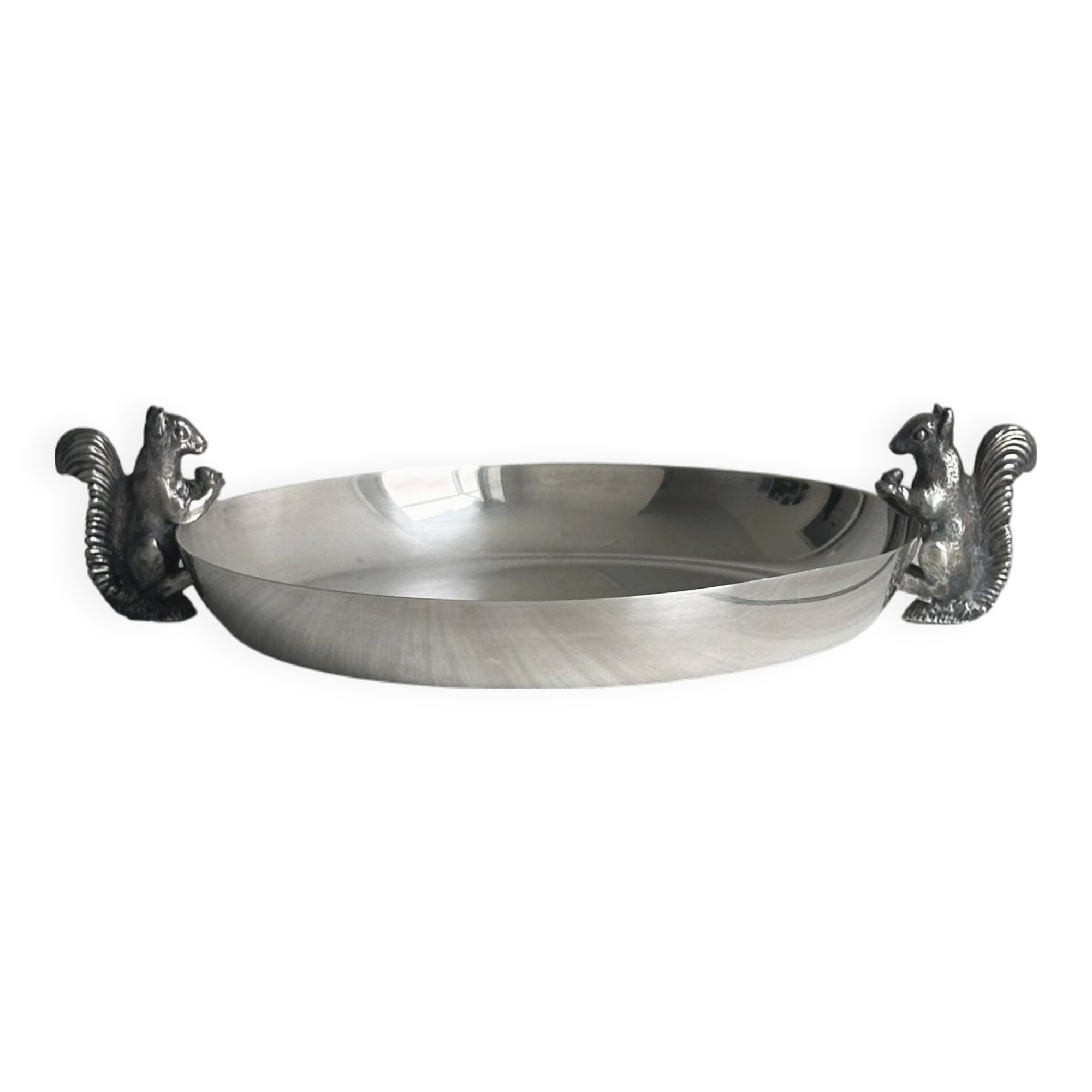 Small shiny silver metal dish