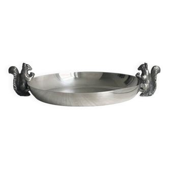 Small shiny silver metal dish