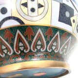 Postmodern Colorful Chinese Jingfa Cloisonné Vase with Brass Base