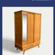 Vintage wardrobe with compass feet 1960