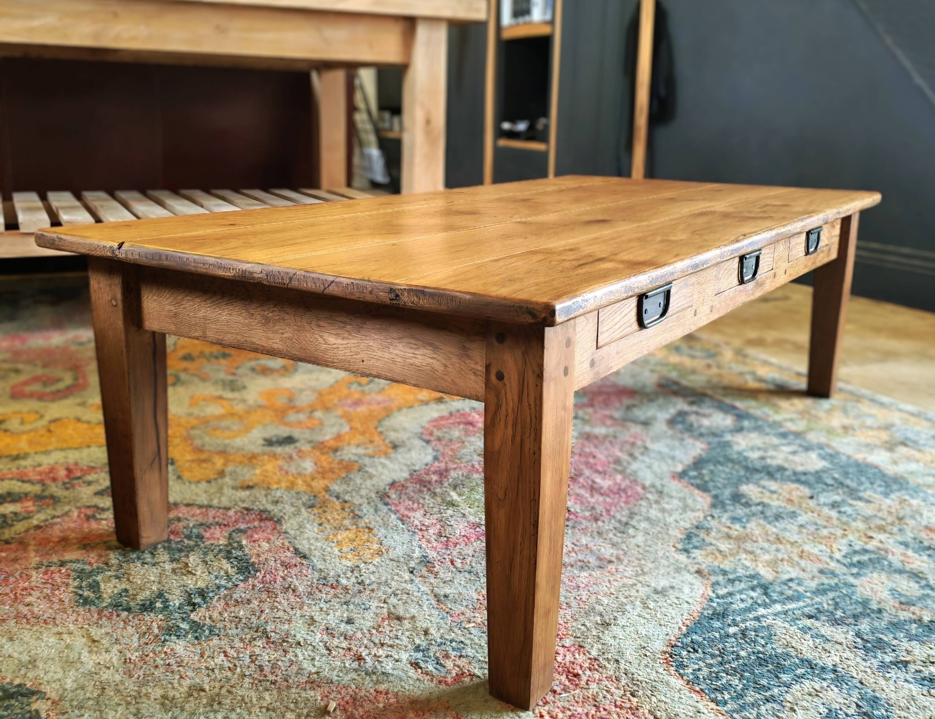 Solid oak coffee table