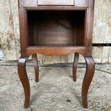 Louis XV Nightstand Table Wood Drawer + 19th Century Oak Vintage Case