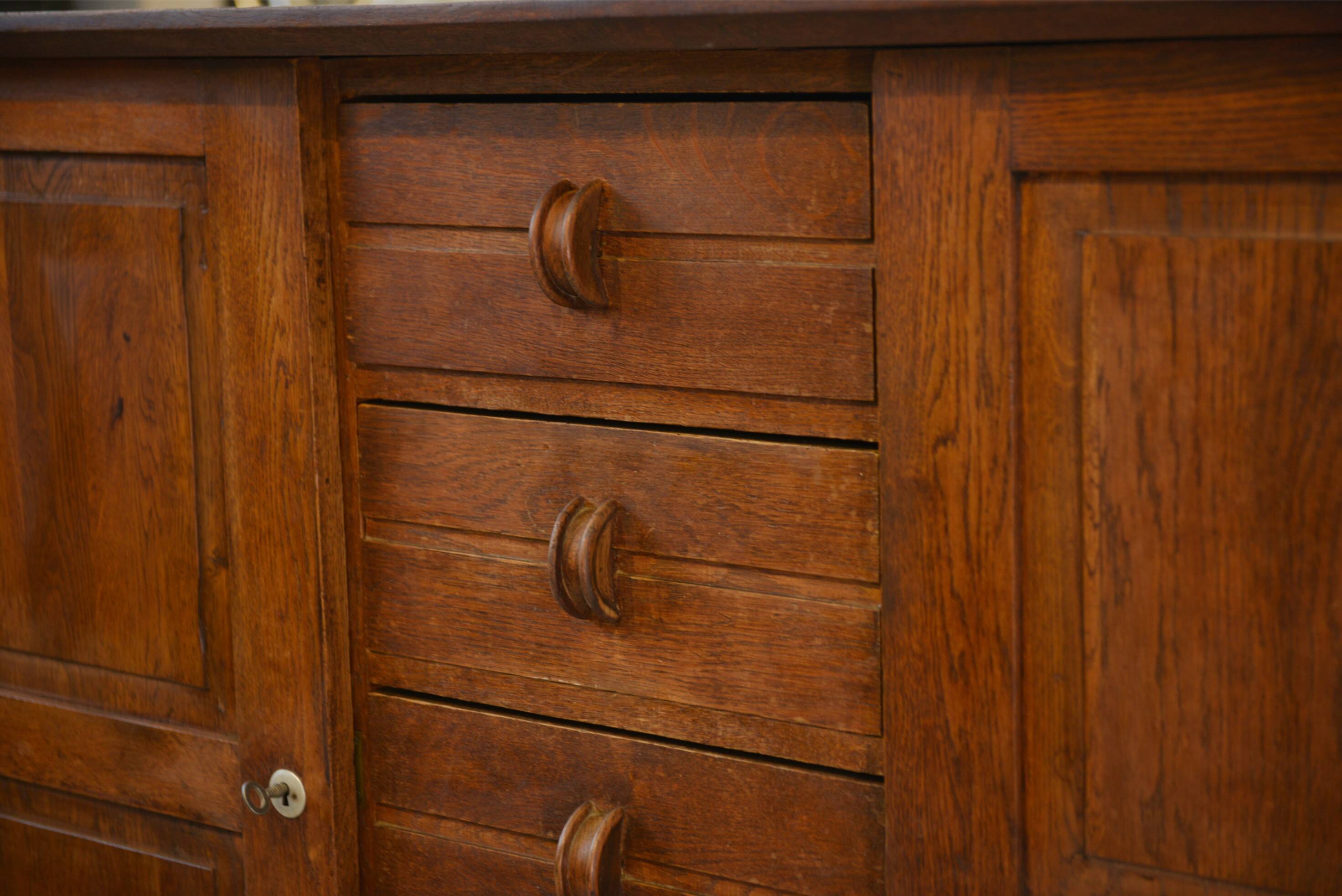 Oak buffet reconstruction by René Gabriel 1940s
