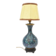 Baluster vase in blue cloisonné enamel mounted in lamp