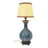 Baluster vase in blue cloisonné enamel mounted in lamp