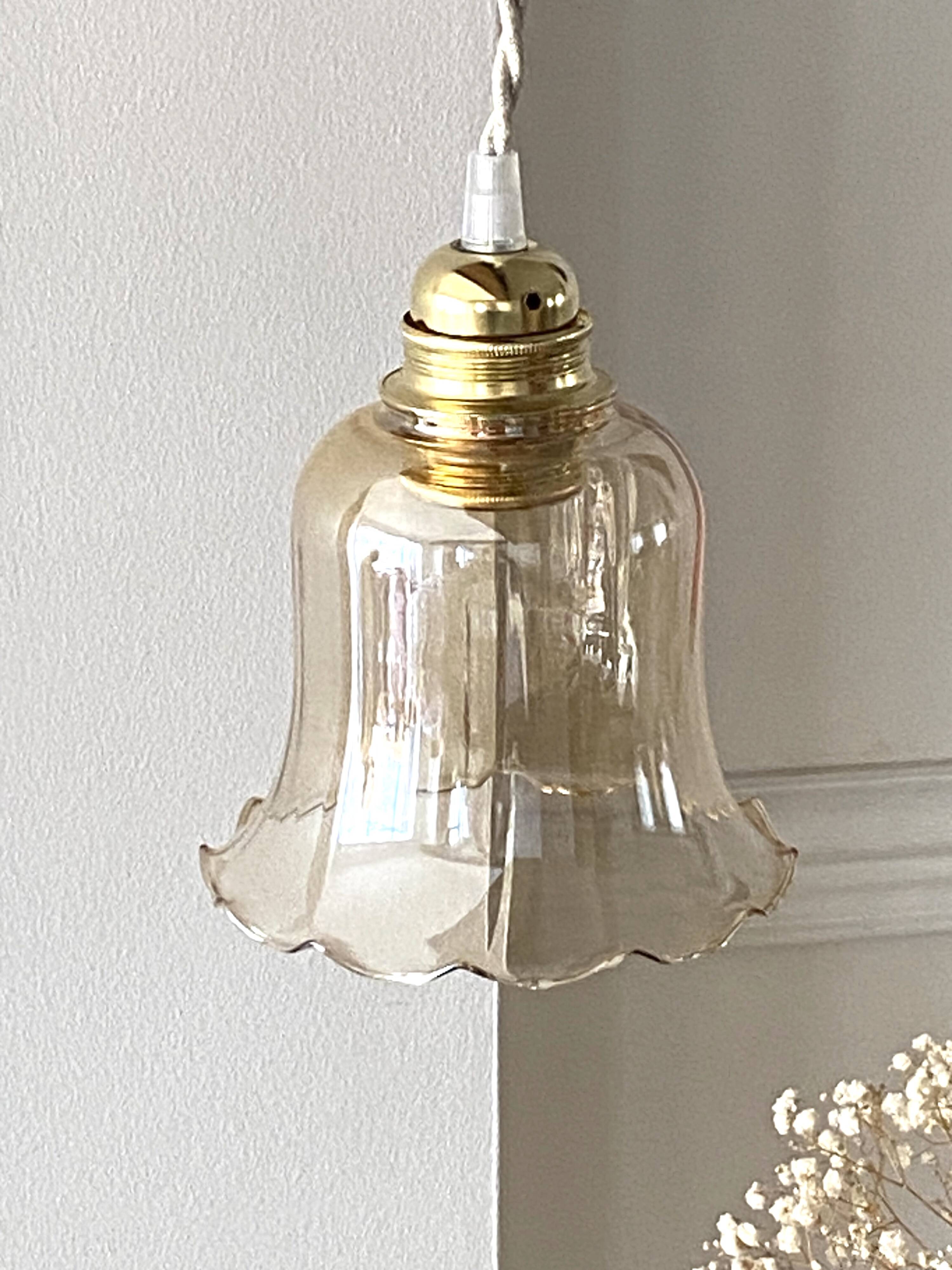 Amber “bell” pendant light