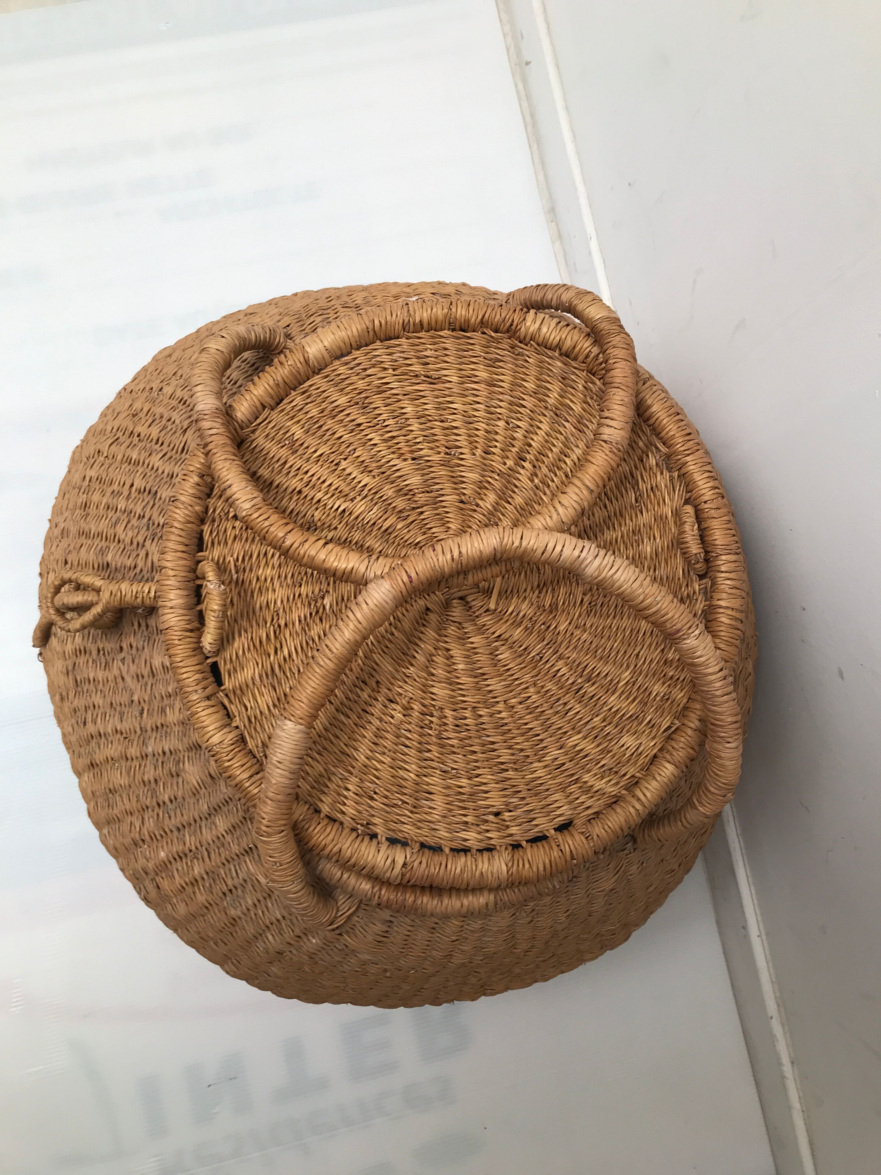 Vintage old wicker basket basket
