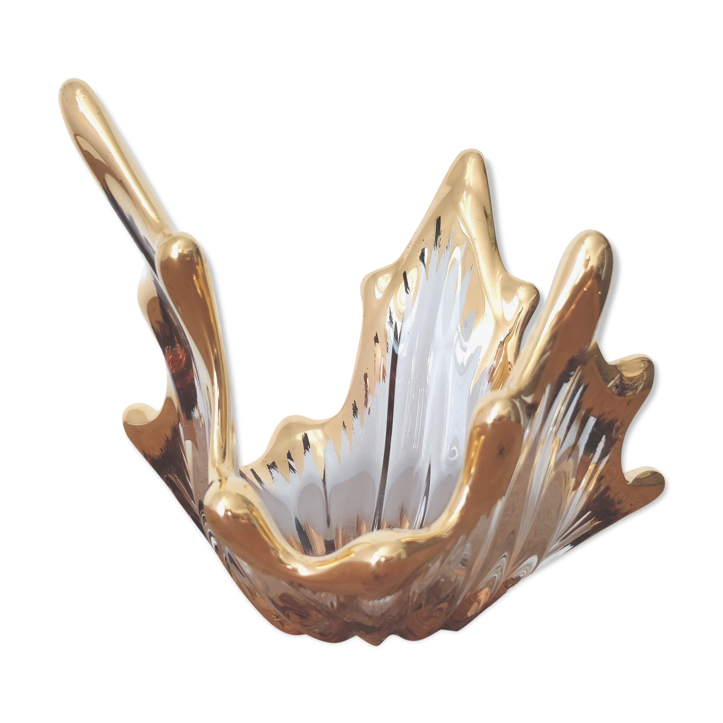 Golden glass fruit cup