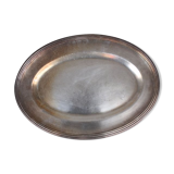 Plat ovale en métal argenté