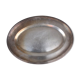Flat oval silver metal