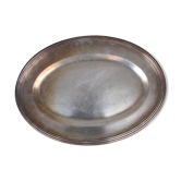 Plat ovale en métal argenté